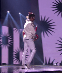 The question is, is he a moonwalking bagpiper...or a bagpiping moonwalker?