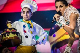 Monika trying to outshine the smuggest chef I ever did see